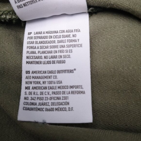 American Eagle Ladies Size Small Army Green Distressed Button Closure Jacket - Picture 7 of 14
